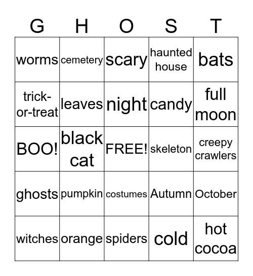 Happy Halloween! Bingo Card
