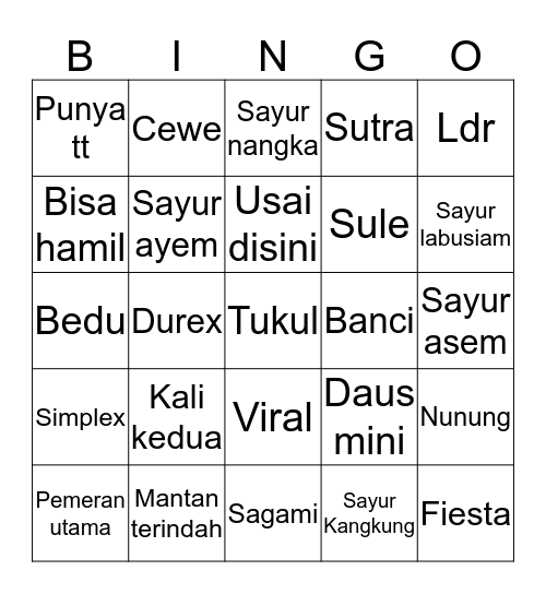 AZIL X HAWKINS Bingo Card