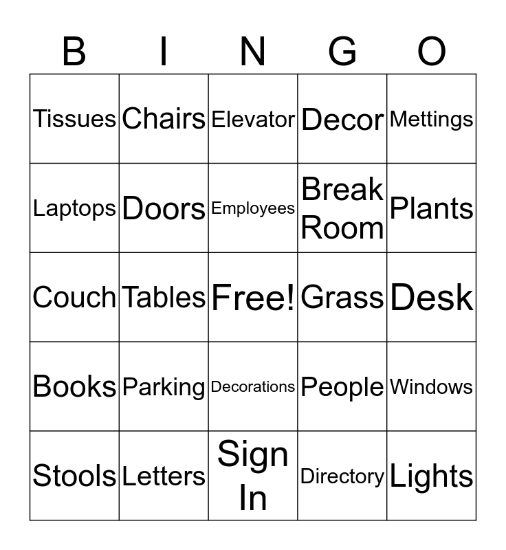 Office Bingo Card