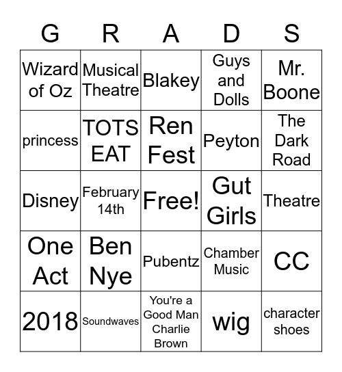 CONGRATULATIONS Bingo Card