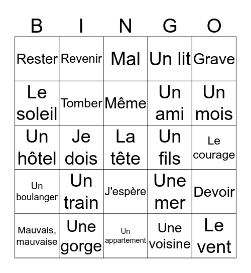 Contact 17-20 Bingo Card