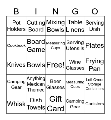Erika & Omar Bingo Card