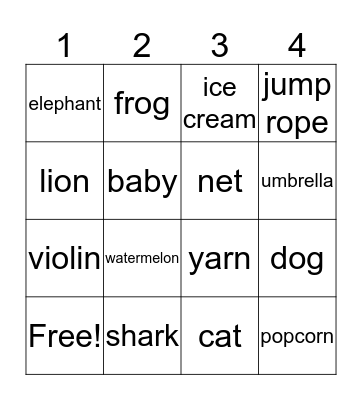 Guess the beginning! Bingo Card