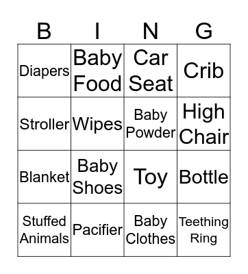 BABY BINGO Card