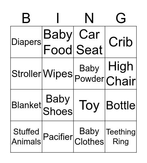 BABY BINGO Card