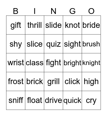 Gold 3 Bingo Card