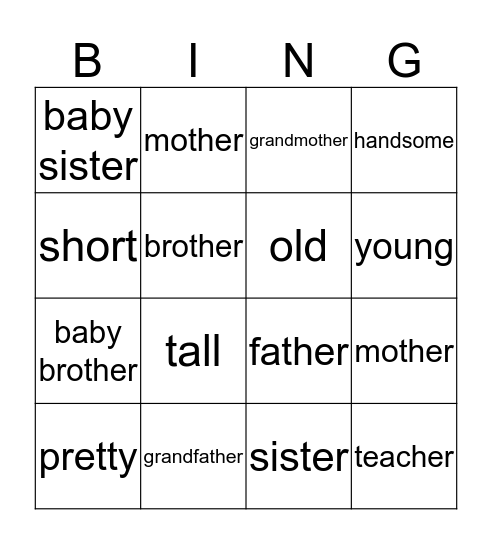 Family BINGO Card