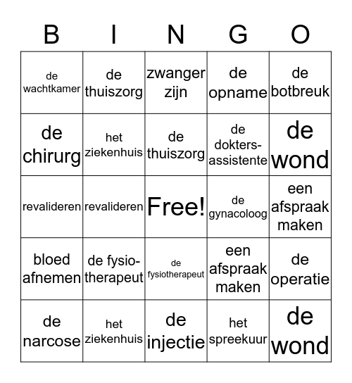 U Spreekt Met Dokter Jansen Bingo Card