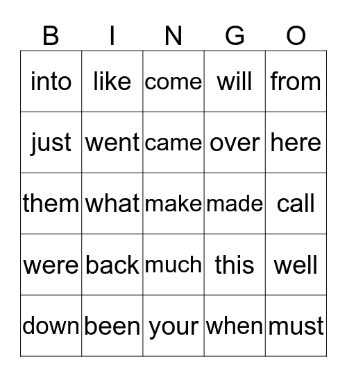 Mioow Orange and Indigo Words Bingo Card