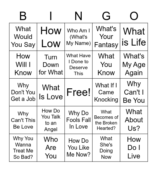 DJShannonNC Presents: Question Everything Bingo Card