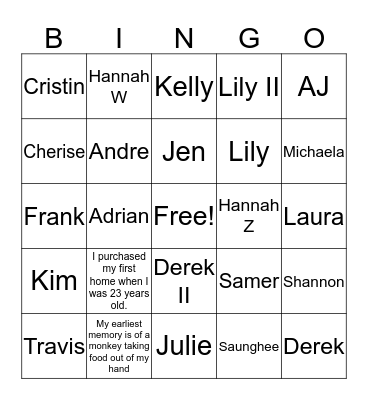 US TA Bingo! Bingo Card