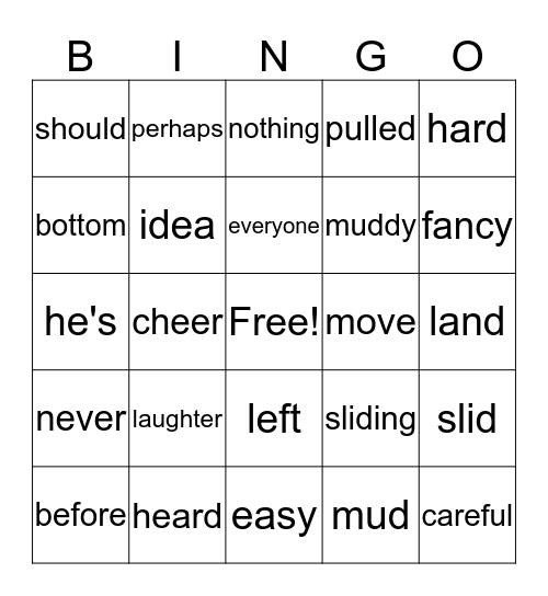 Mama Fig's House Bingo Card