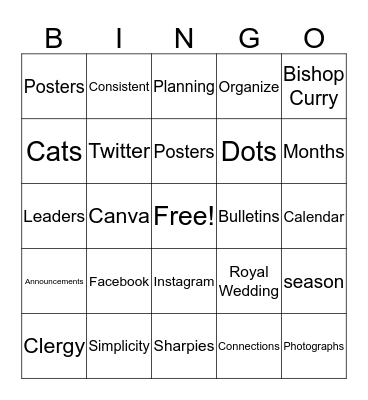 Communications Bingo Card