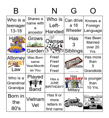 FIND SOMEONE WHO.... Bingo Card