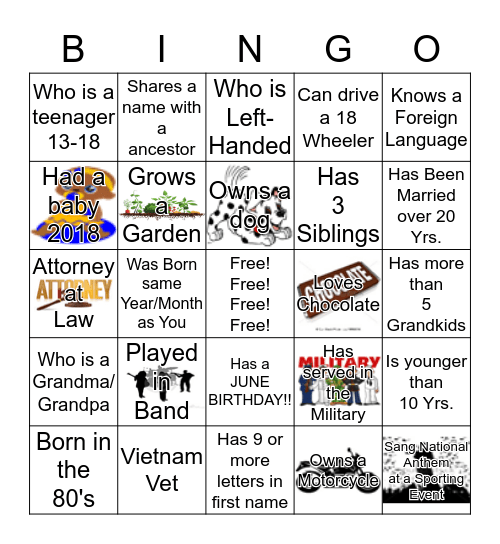 FIND SOMEONE WHO.... Bingo Card