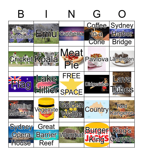 Australia Bingo Card