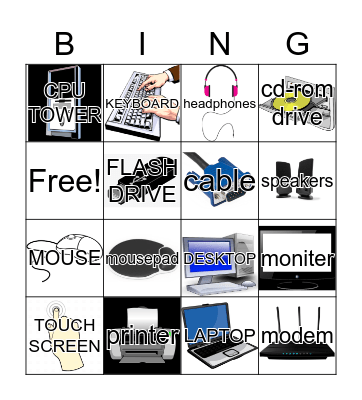 Parts of the Computer Bingo Card