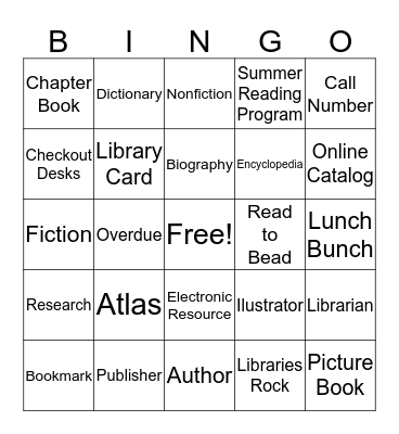 Library Bingo Card