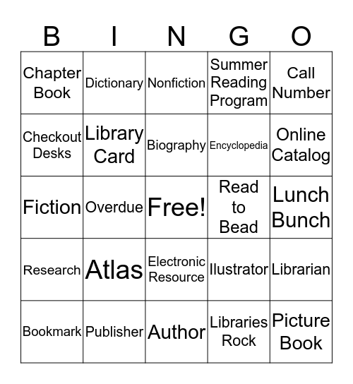 Library Bingo Card