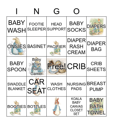 BABY SHOWER Bingo Card