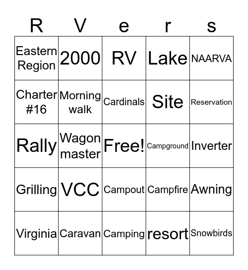 VCC Bingo Card