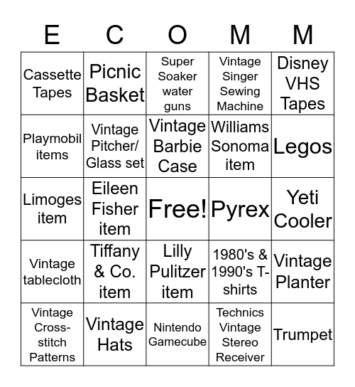 June E-commerce Treasure Hunt Bingo Card