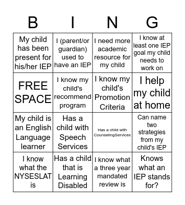 Getting to Know You!!!  Bingo Card