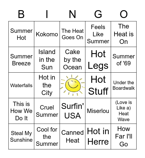 Sun's Out, Fun's Out! Bingo Card