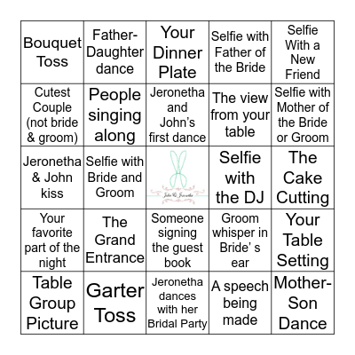 Reception BINGO Card