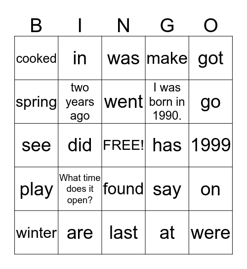 Bingo Card