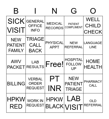 ROC CALLS Bingo Card