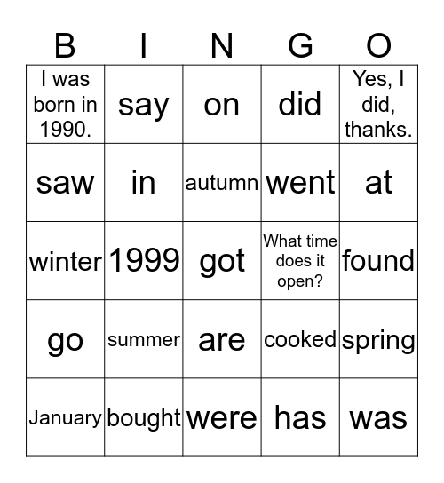 Bingo Card
