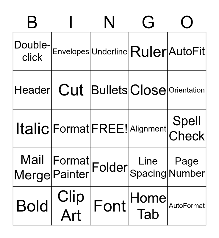 microsoft word art bingo