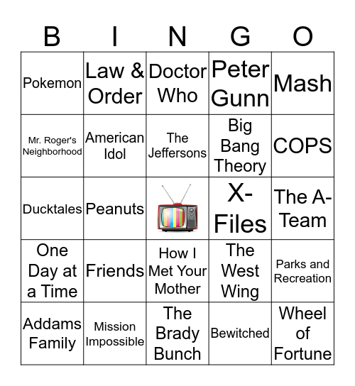 TV Themes Bingo Card