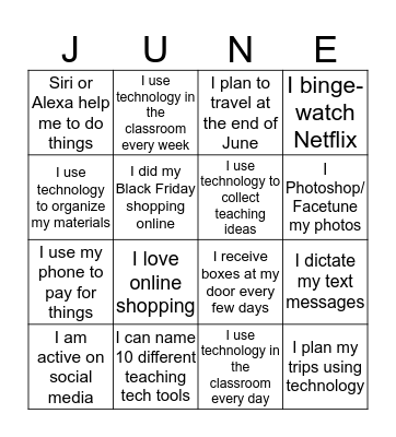 TGIF Bingo 2018 Bingo Card