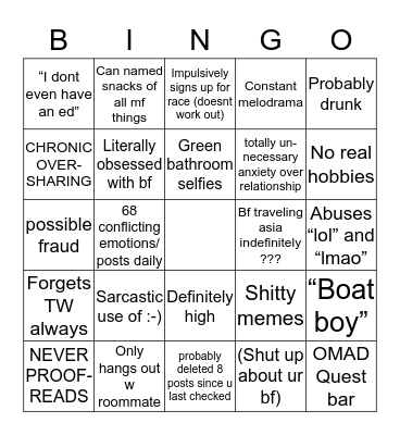 THALAD Bingo Card