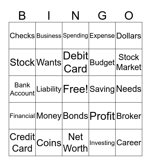 The World of Money Bingo Card