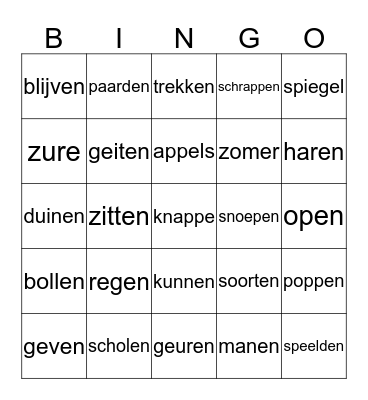 Verdubbelen, verenkelen, gewoon Bingo Card