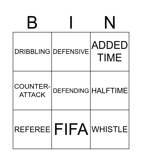 FIFA WORLD CUP 2018 Bingo Card