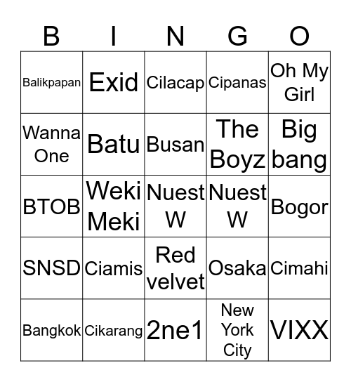 BINGO Card