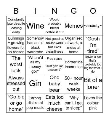 Are you like Nelle? Bingo Card