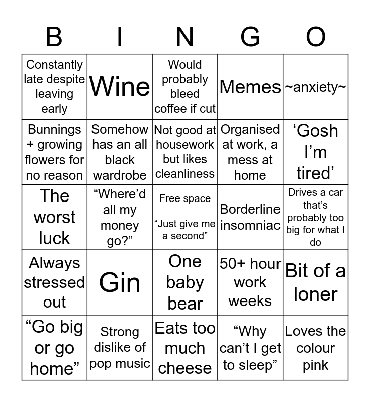 Are You Like Nelle Bingo Card