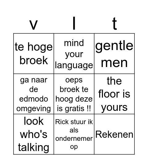 vitus bingo Card