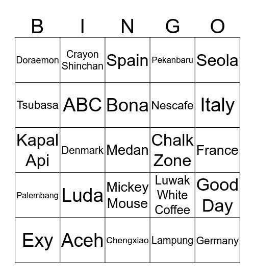 AKJ Bingo Card