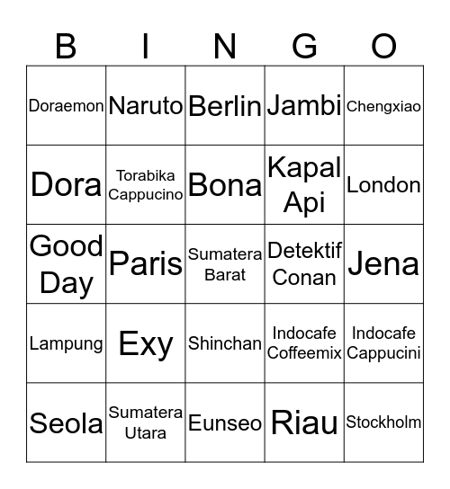 Felisiti Bingo Card