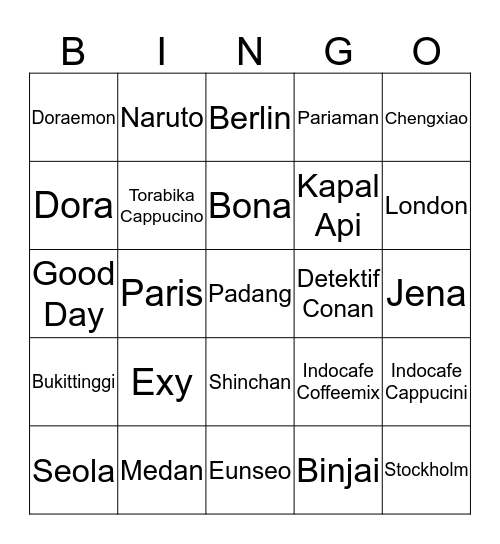 Felisiti Bingo Card