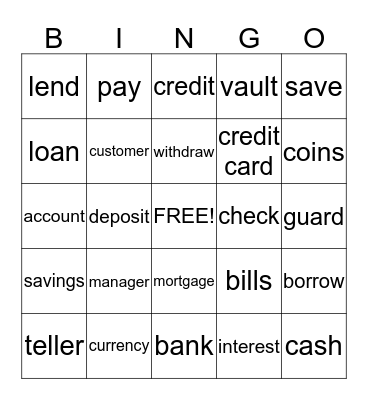 BANKING Bingo Card