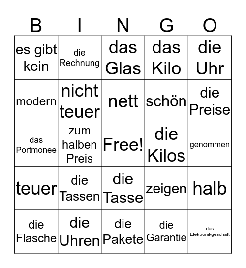 Kapitel 4 - J Bingo Card