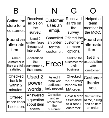 Home Depot  Bingo Card