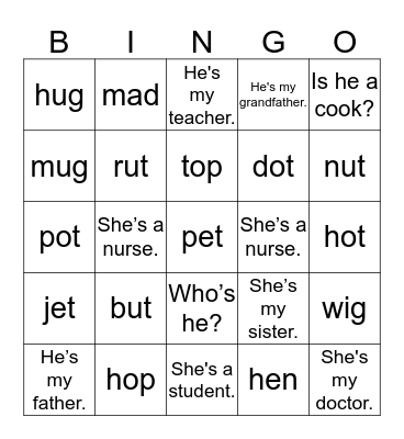 L3~L4 Bingo Card
